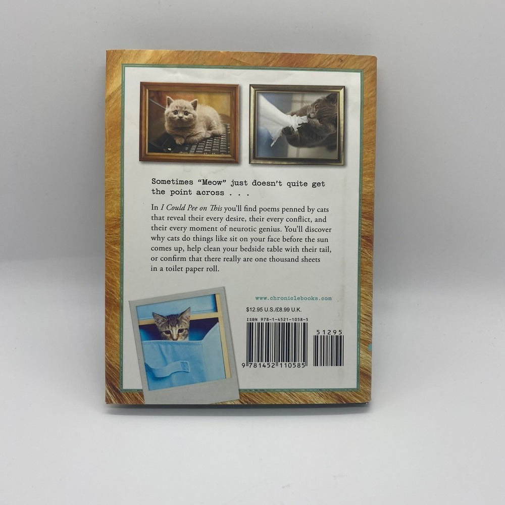 Chronicle Books I Could Pee on This Book Unisex OS Black Good Cat Poems Humor - Picture 4 of 4
